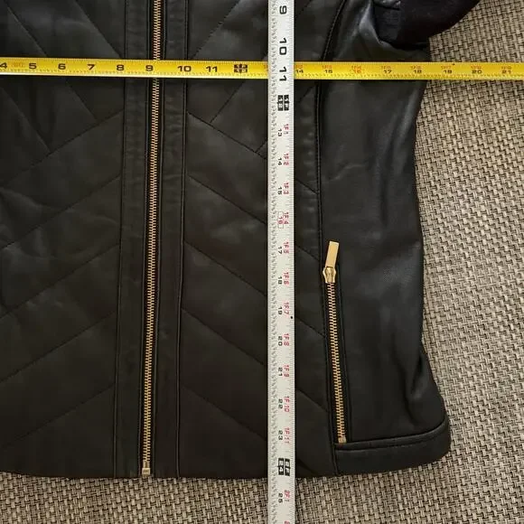 BADGELY MISCHKA Eloise Quilted Leather Jacket L Goth Grunge Dark Romance - Picture 8 of 8